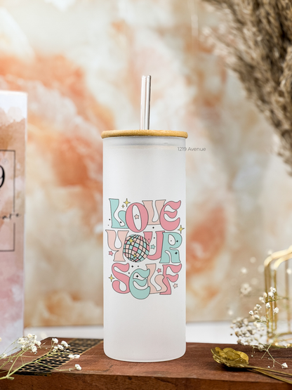 Frosted Grande Sipper 650ml| Love Yourself Print| 20oz Tall Tumbler