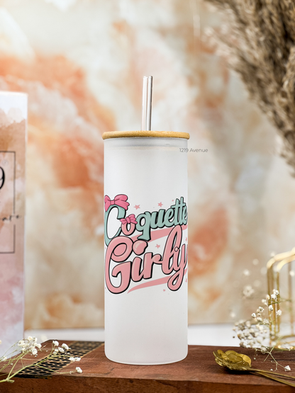 Frosted Grande Sipper 650ml| Coquette Girl Print| 20oz Tall Tumbler with Straw and Lid