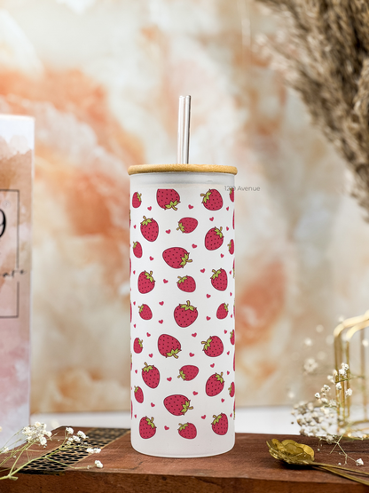 Frosted Grande Sipper 650ml| Berry Louv Print| 20oz Tall Tumbler with Straw and Lid