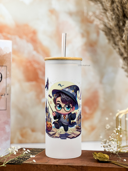 Frosted Grande Sipper 650ml| Mystical Potter H.P Print| 20oz Tall Tumbler with Straw and Lid