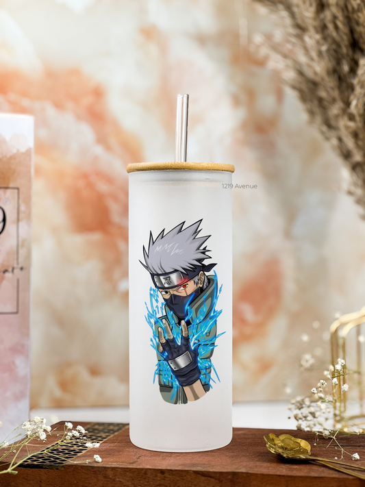 Frosted Grande Sipper 650ml| Kakashi Naruto Print| 20oz Tall Tumbler with Straw and Lid