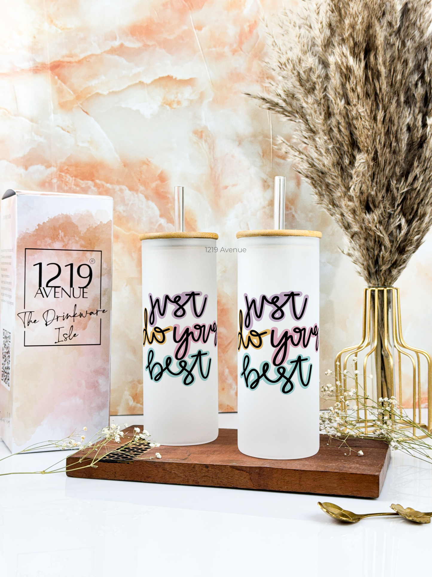 Frosted Grande Sipper 650ml| Do Your Best Print| 20oz Tall Tumbler with Straw and Lid