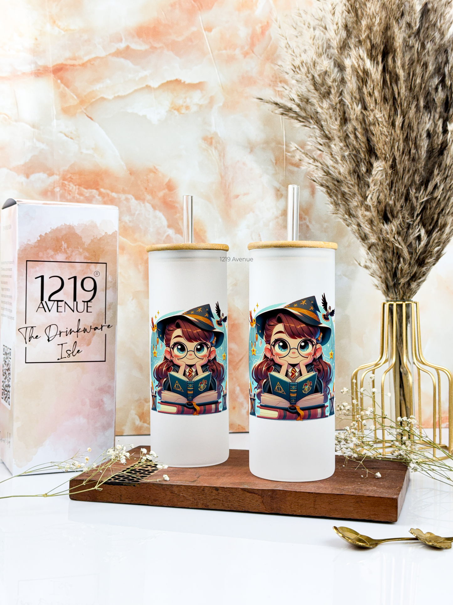 Frosted Grande Sipper 650ml| Witty Hermoine H.P Print| 20oz Tall Tumbler with Straw and Lid