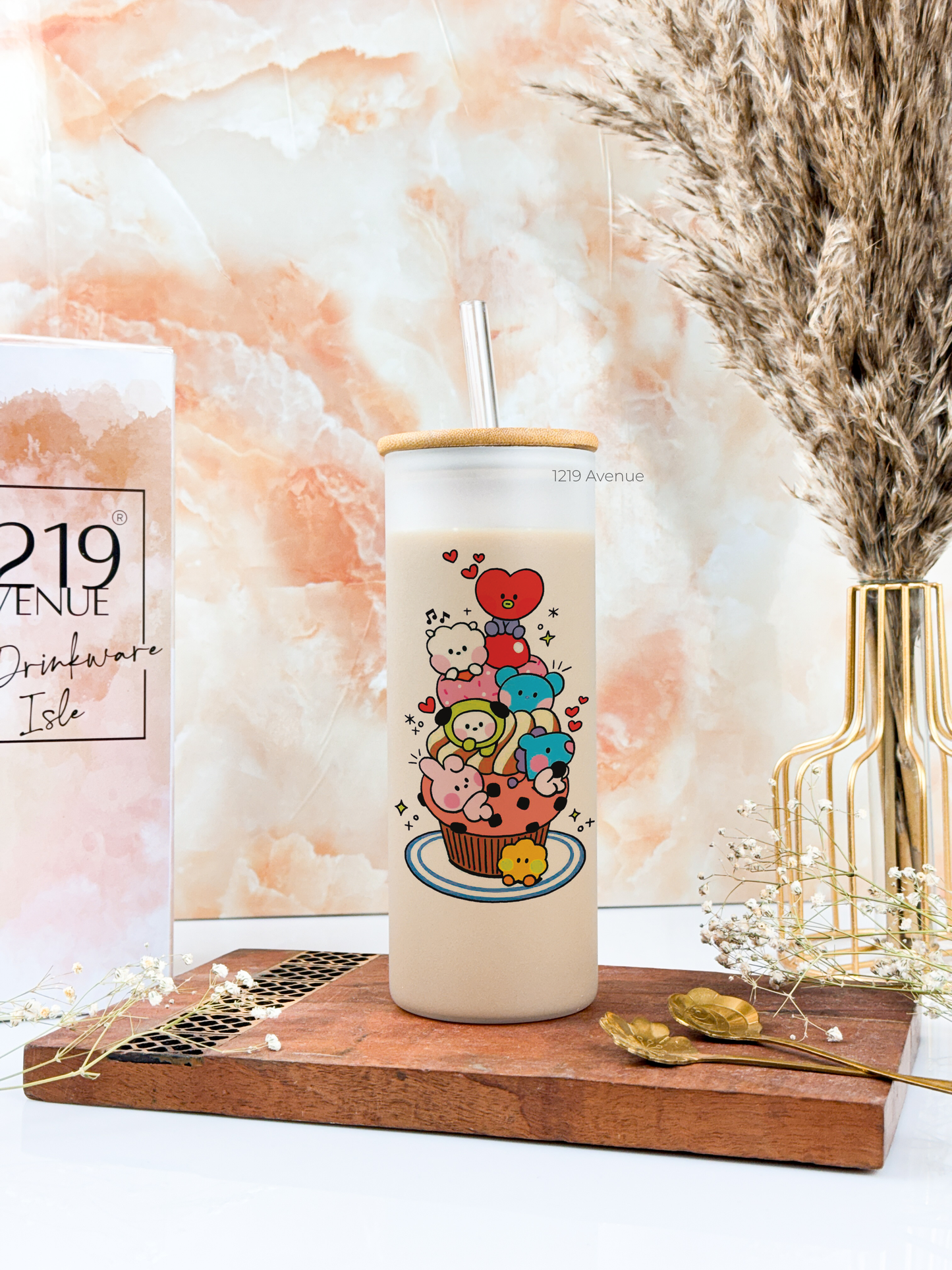 Frosted Grande Sipper 650ml| BT21 Print| 20oz Tall Tumbler with Straw and Lid