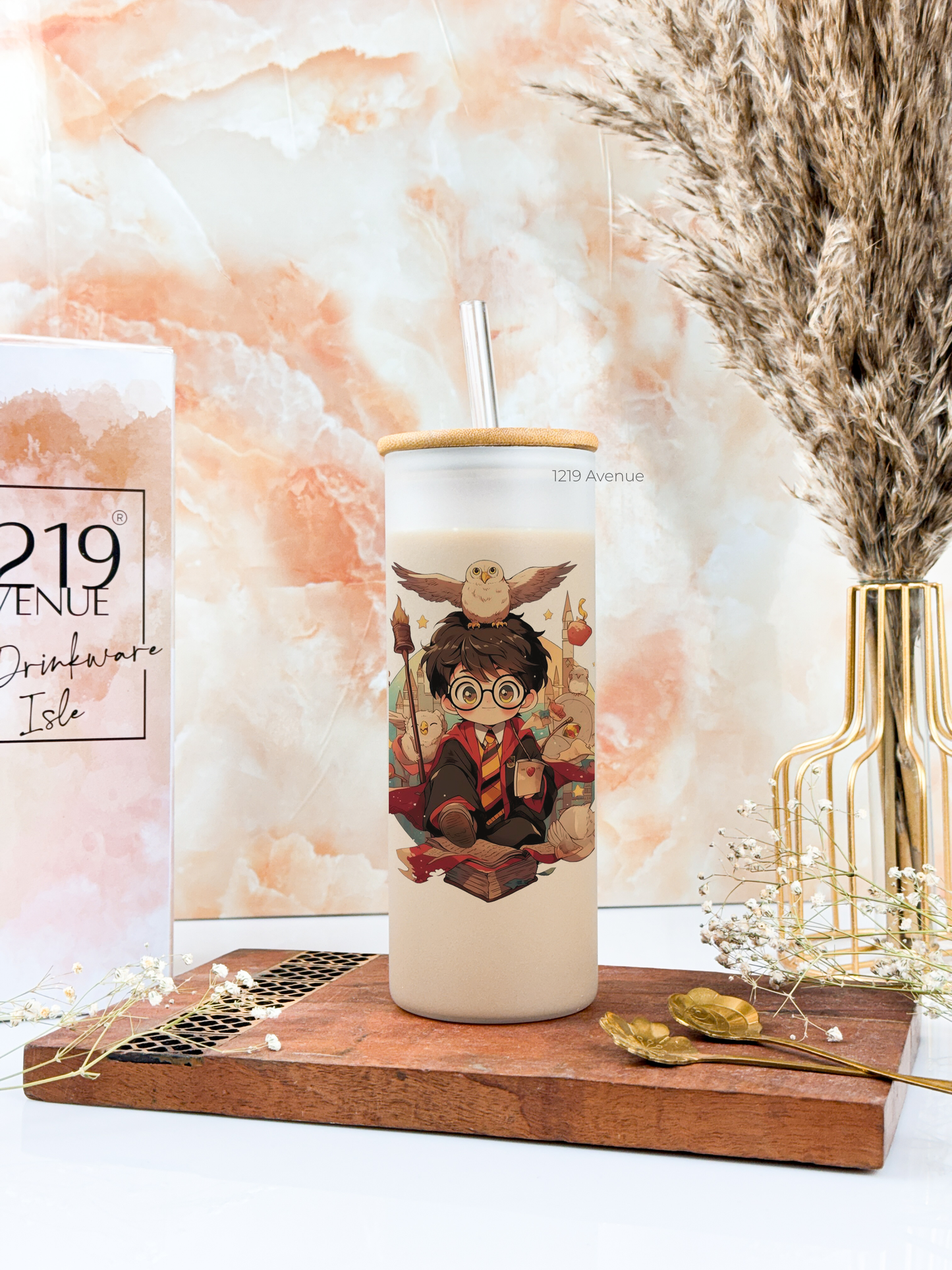 Frosted Grande Sipper 650ml| Harry Potter Print| 20oz Tall Tumbler with straw and lid