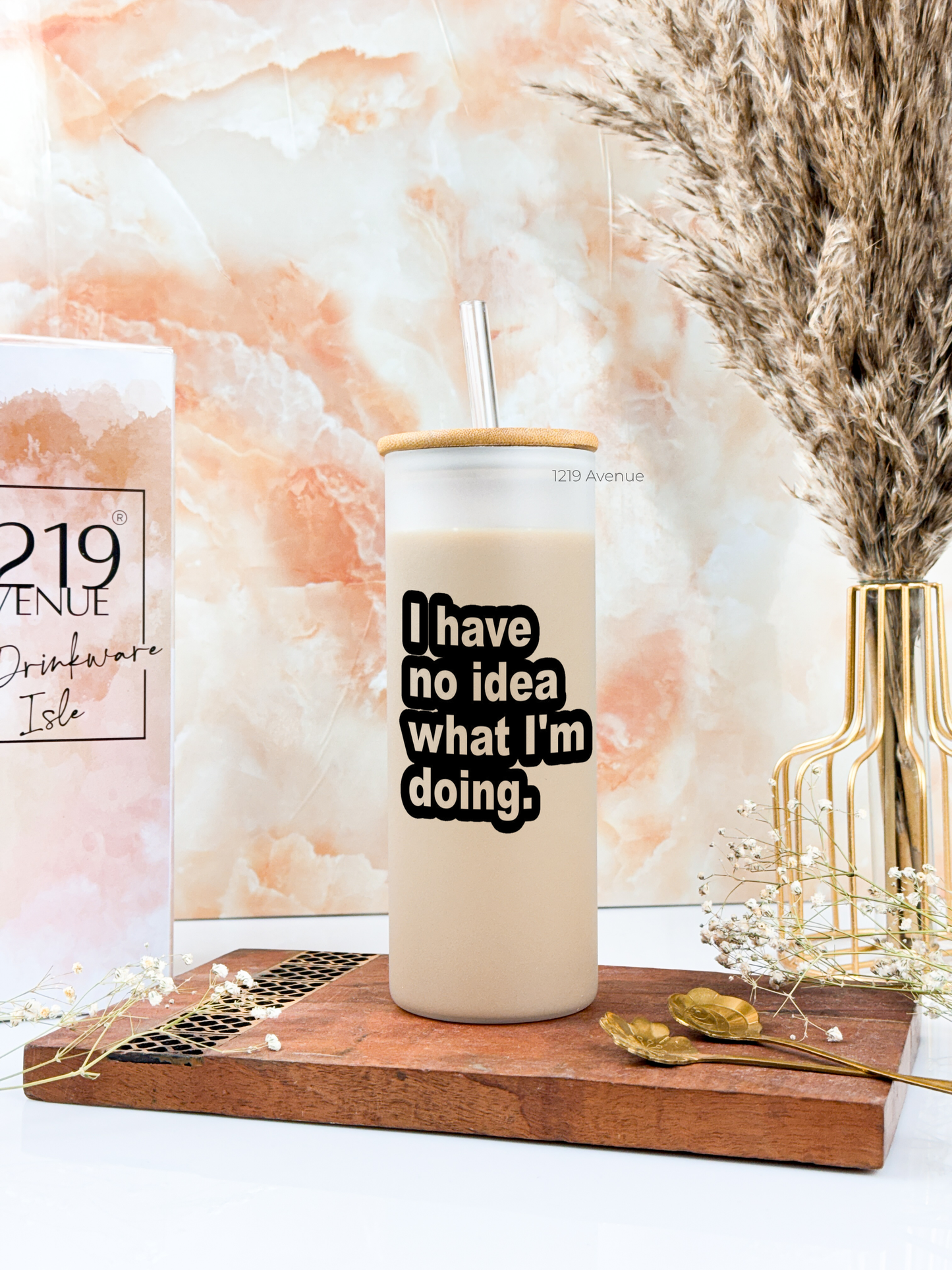 Frosted Grande Sipper 650ml| I Have No Idea Print| 20oz Tall Tumbler with Straw and Lid