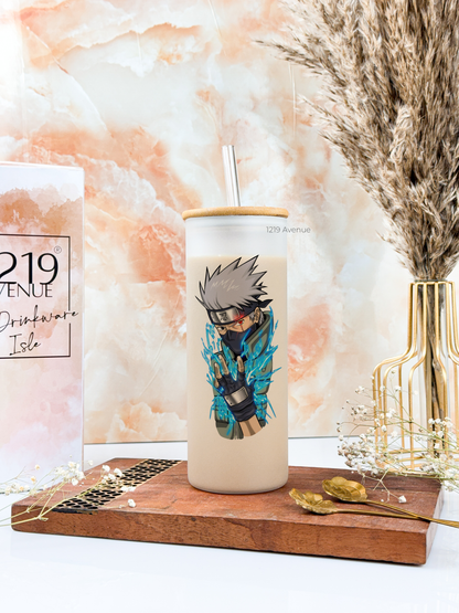 Frosted Grande Sipper 650ml| Kakashi Naruto Print| 20oz Tall Tumbler with Straw and Lid