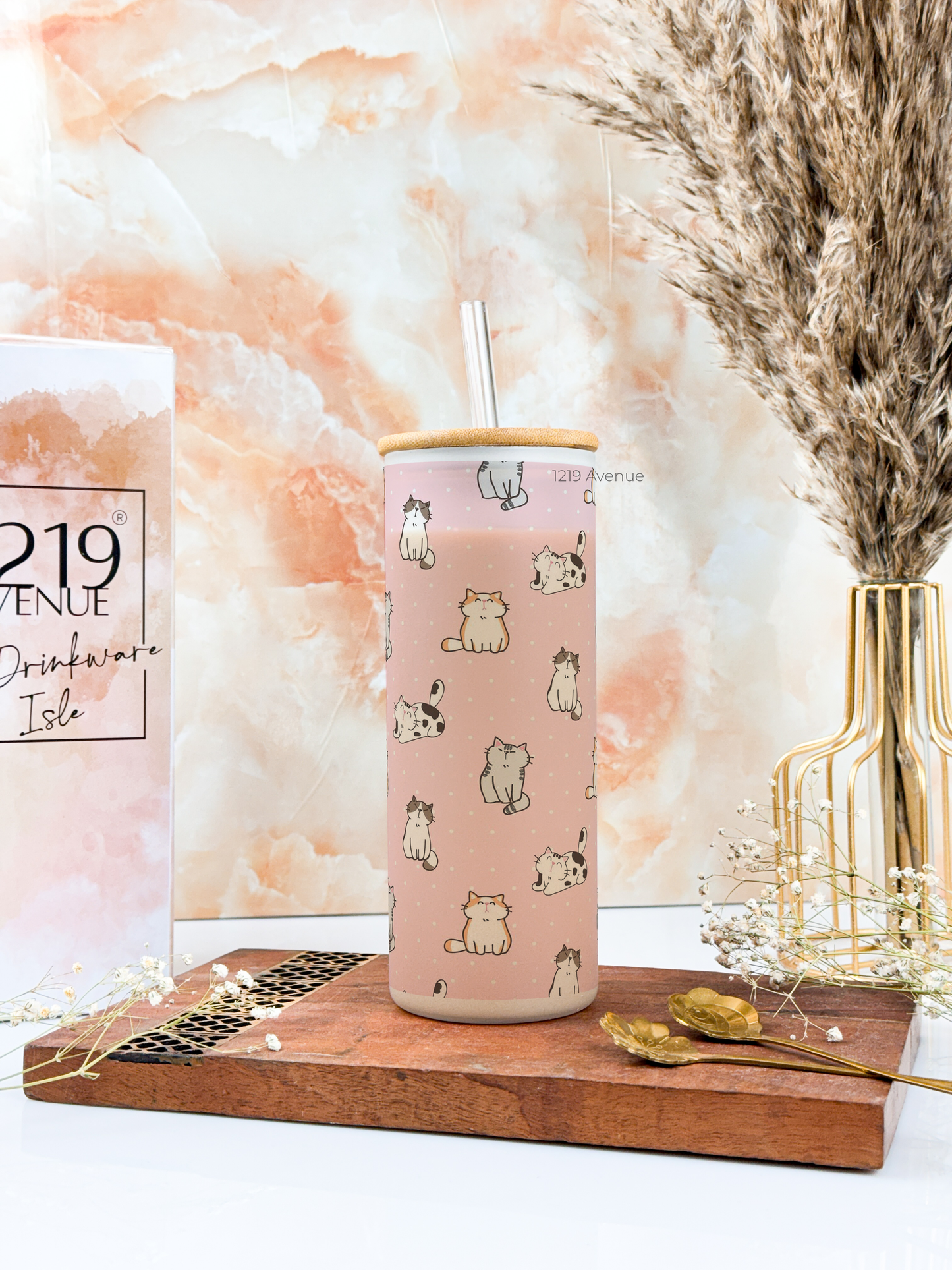 Frosted Grande Sipper 650ml| Cat Lover All Over Print| 20oz Tall Tumbler with Straw and Lid