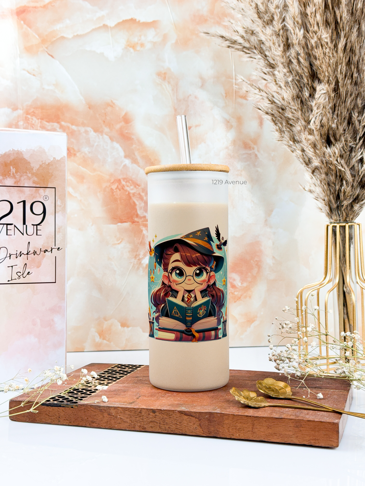 Frosted Grande Sipper 650ml| Witty Hermoine H.P Print| 20oz Tall Tumbler with Straw and Lid