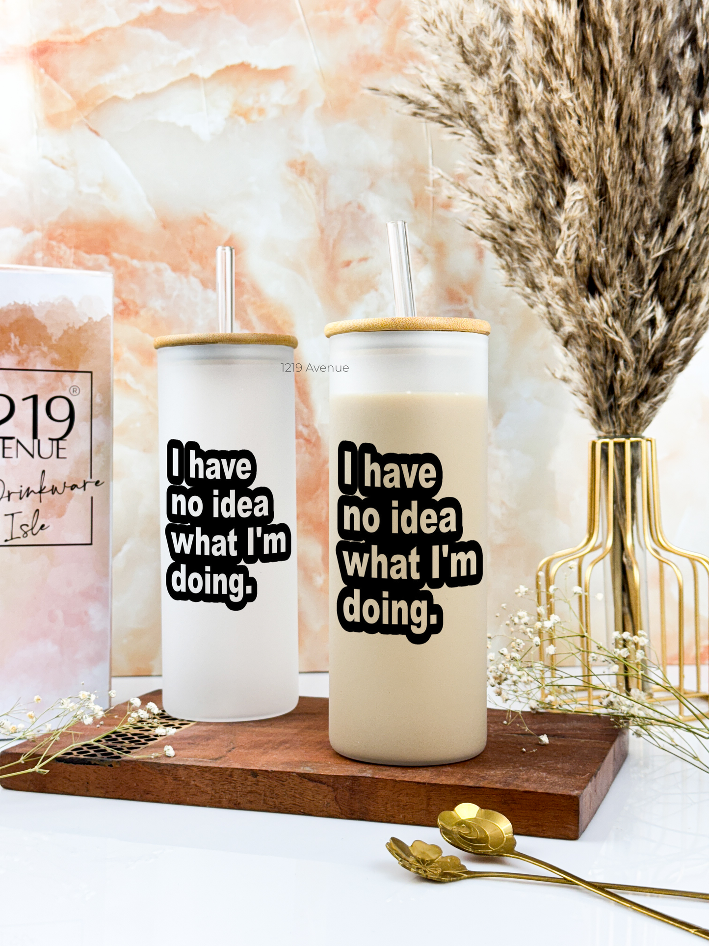 Frosted Grande Sipper 650ml| I Have No Idea Print| 20oz Tall Tumbler with Straw and Lid