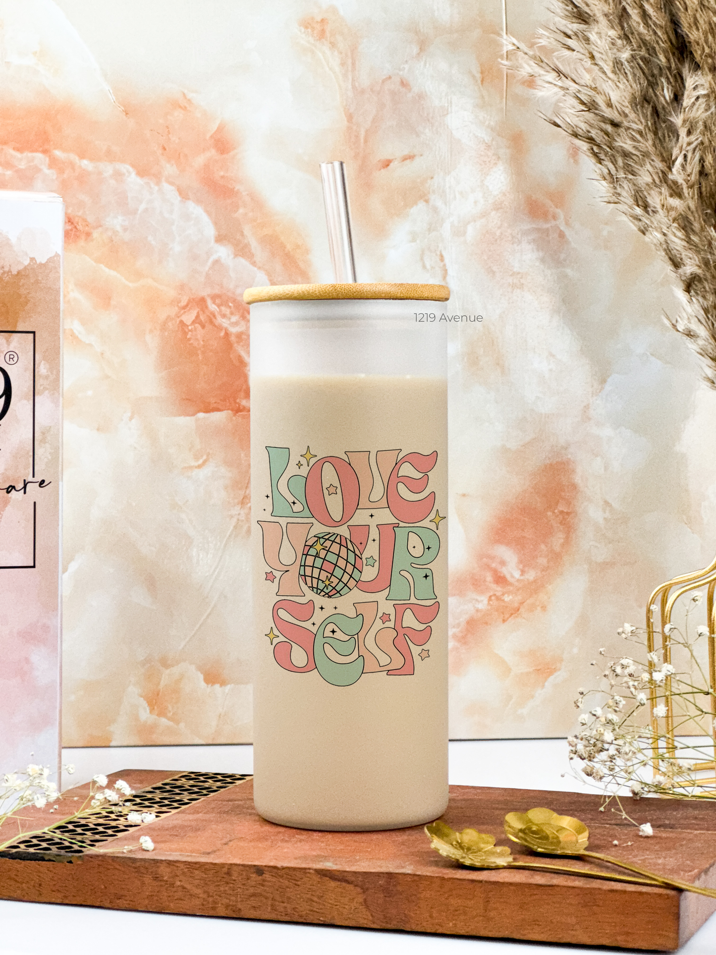 Frosted Grande Sipper 650ml| Love Yourself Print| 20oz Tall Tumbler