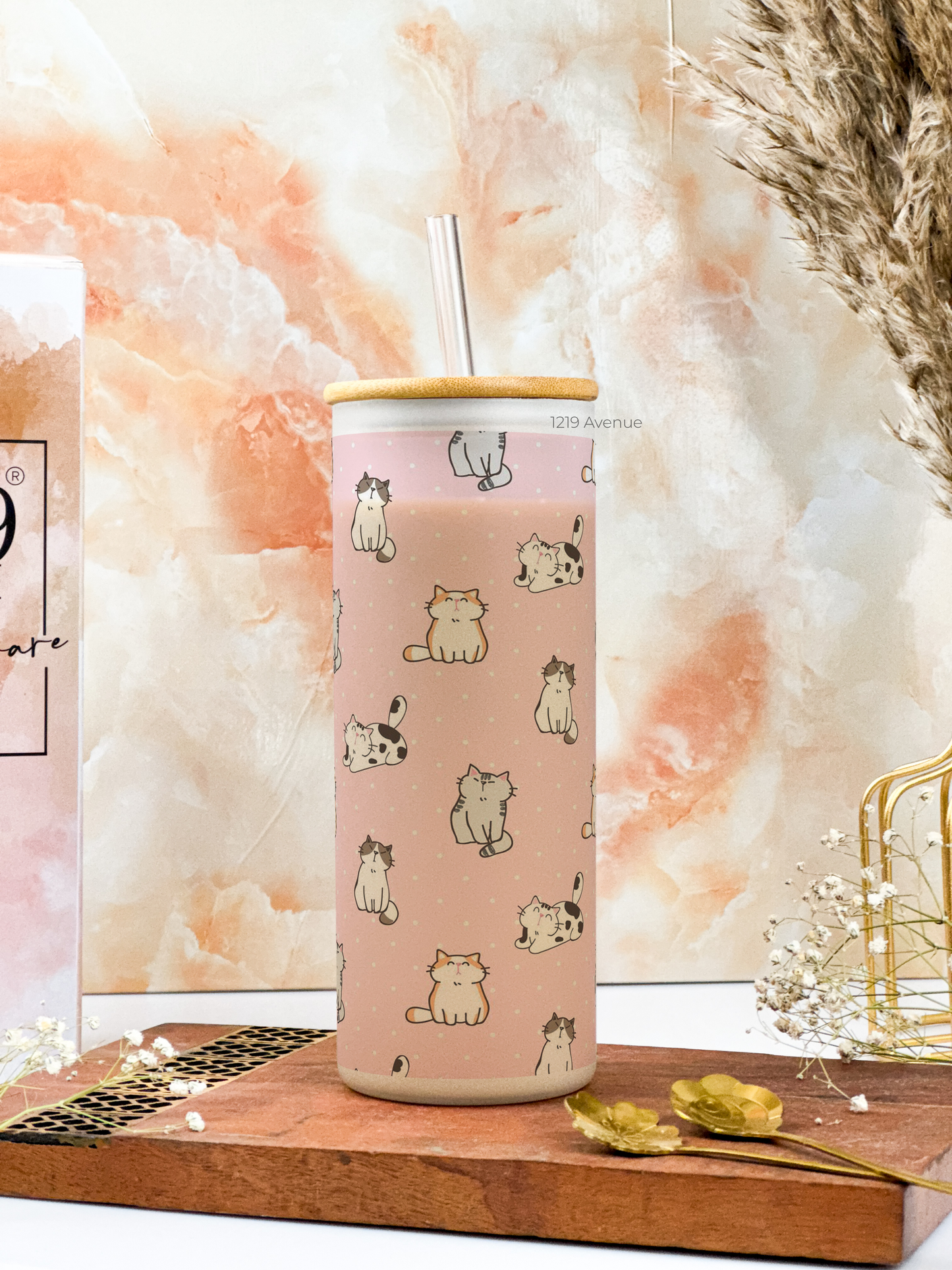 Frosted Grande Sipper 650ml| Cat Lover All Over Print| 20oz Tall Tumbler with Straw and Lid