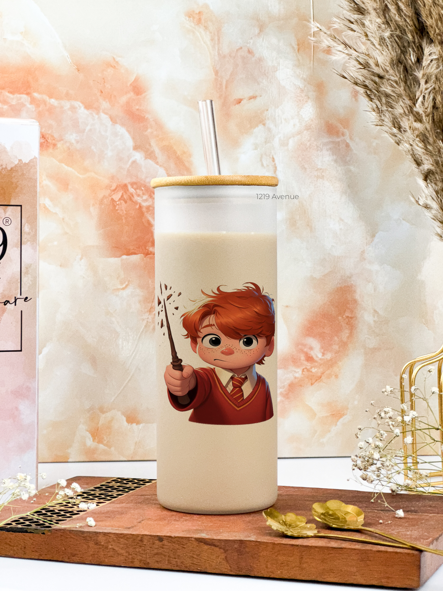 Frosted Grande Sipper 650ml| Cutie Ron HP Print| 20oz Tall Tumbler with Straw and Lid