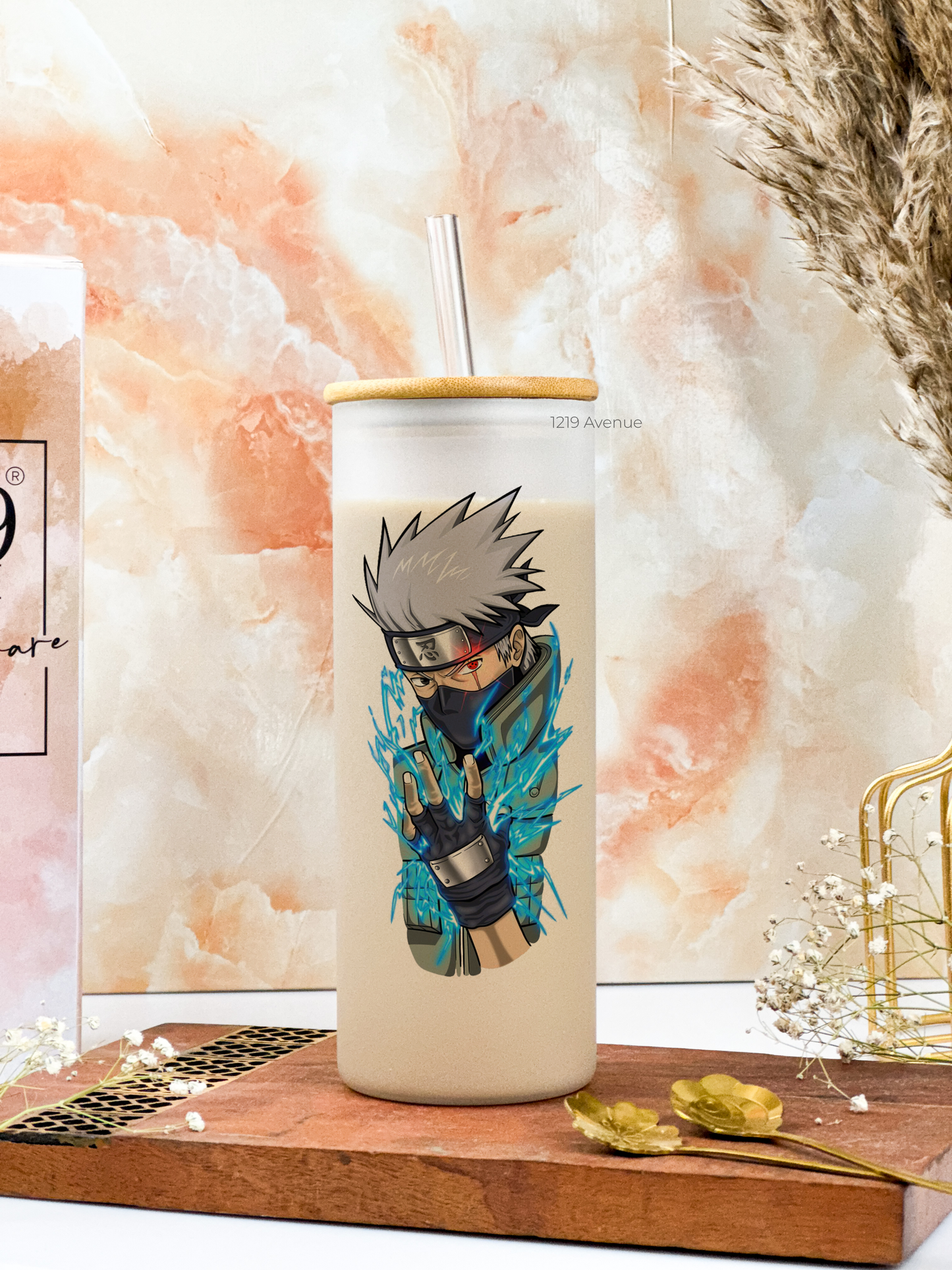 Frosted Grande Sipper 650ml| Kakashi Naruto Print| 20oz Tall Tumbler with Straw and Lid