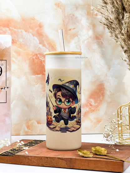 Frosted Grande Sipper 650ml| Mystical Potter H.P Print| 20oz Tall Tumbler with Straw and Lid