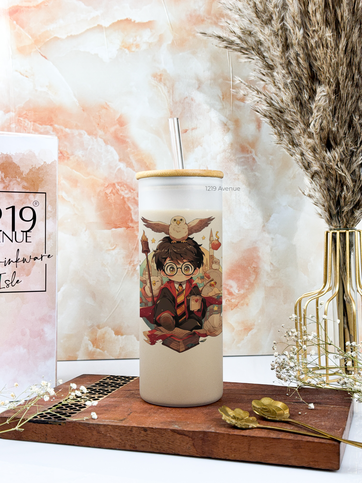 Frosted Grande Sipper 650ml| Harry Potter Print| 20oz Tall Tumbler with straw and lid