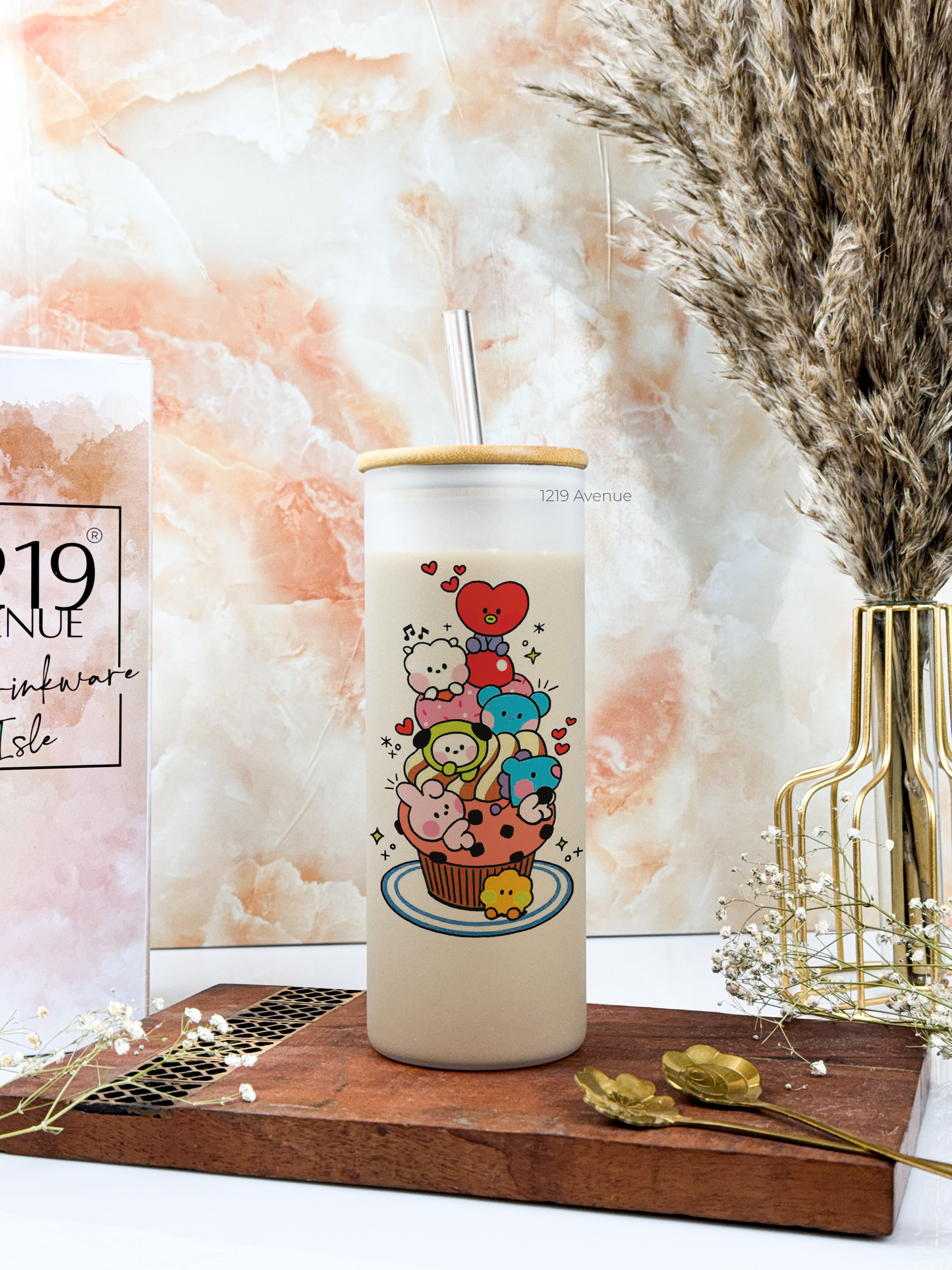 Frosted Grande Sipper 650ml| BT21 Print| 20oz Tall Tumbler with Straw and Lid