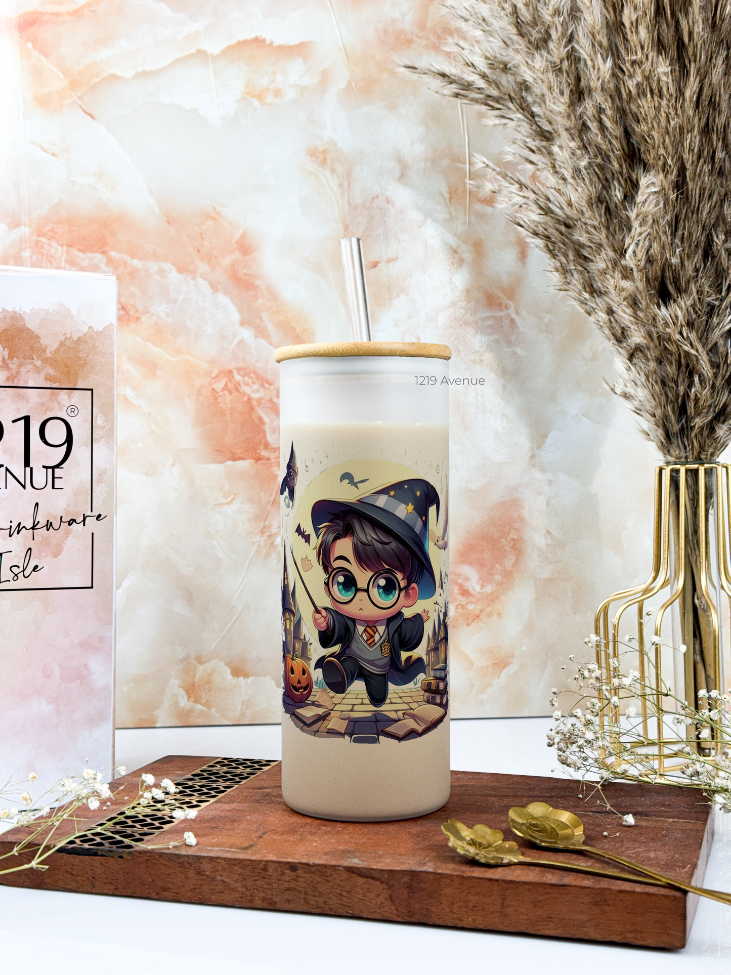 Frosted Grande Sipper 650ml| Mystical Potter H.P Print| 20oz Tall Tumbler with Straw and Lid