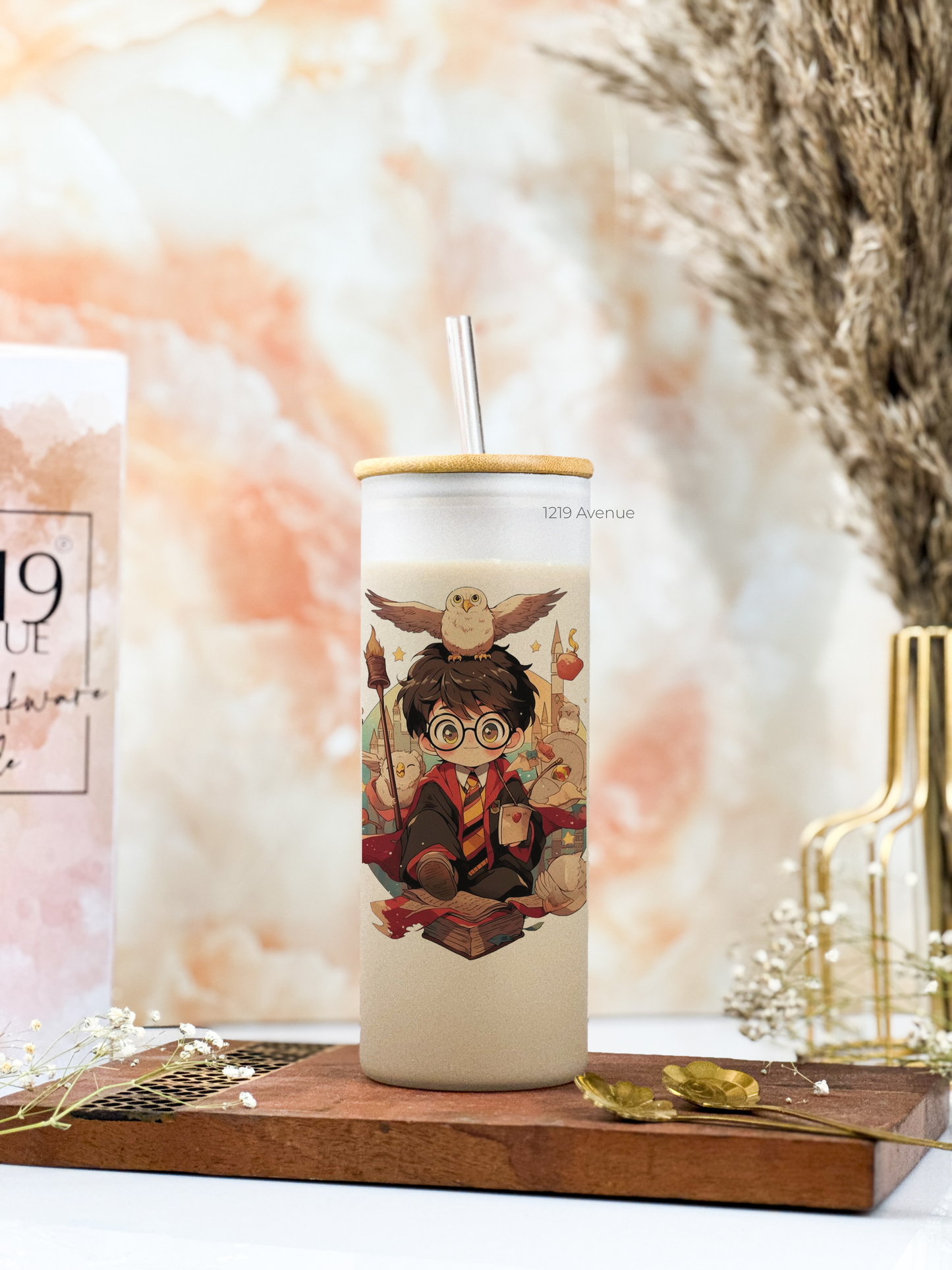 Frosted Grande Sipper 650ml| Harry Potter Print| 20oz Tall Tumbler with straw and lid