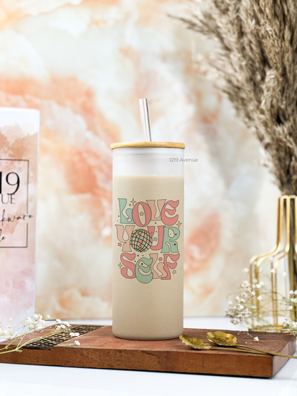 Frosted Grande Sipper 650ml| Love Yourself Print| 20oz Tall Tumbler