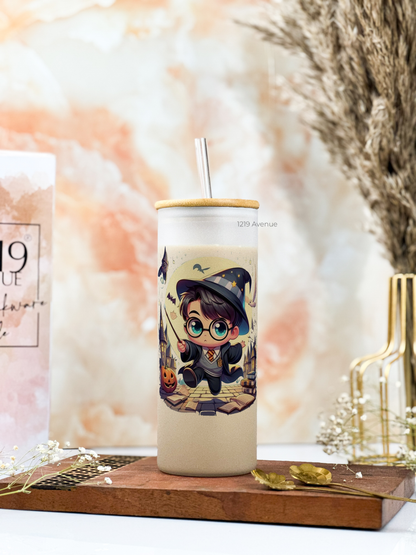 Frosted Grande Sipper 650ml| Mystical Potter H.P Print| 20oz Tall Tumbler with Straw and Lid