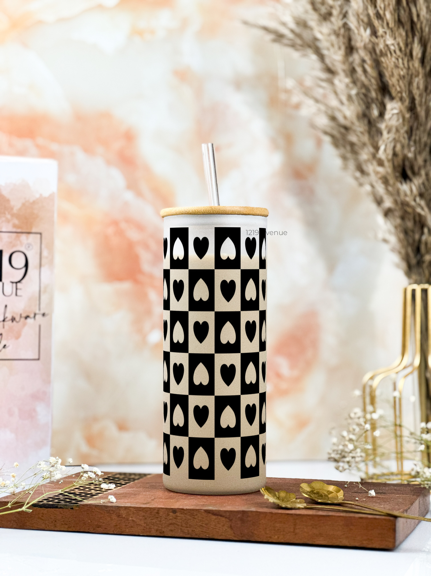 Frosted Grande Sipper 650ml| Love Mate Print| 20oz Tall Tumbler with Straw and Lid