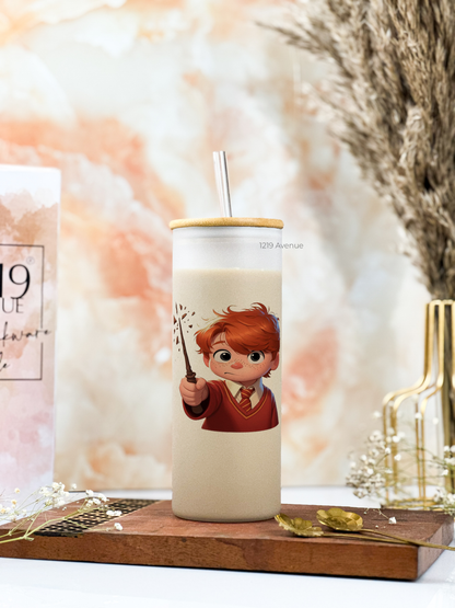 Frosted Grande Sipper 650ml| Cutie Ron HP Print| 20oz Tall Tumbler with Straw and Lid