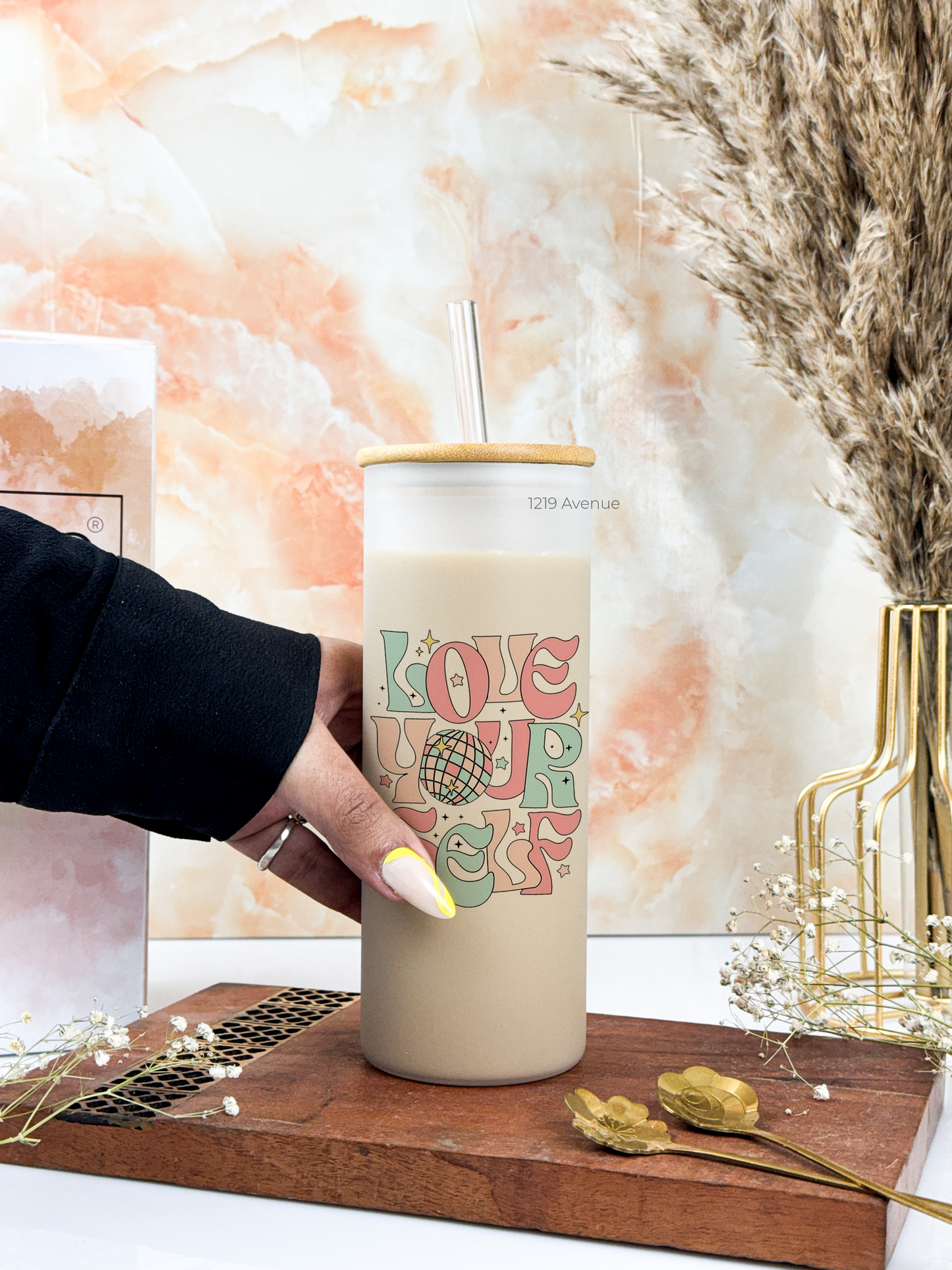 Frosted Grande Sipper 650ml| Love Yourself Print| 20oz Tall Tumbler