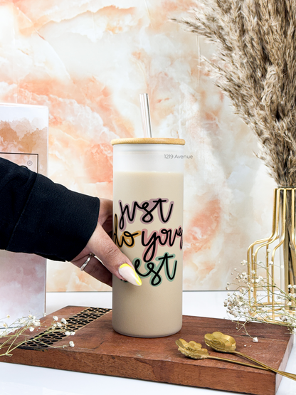 Frosted Grande Sipper 650ml| Do Your Best Print| 20oz Tall Tumbler with Straw and Lid