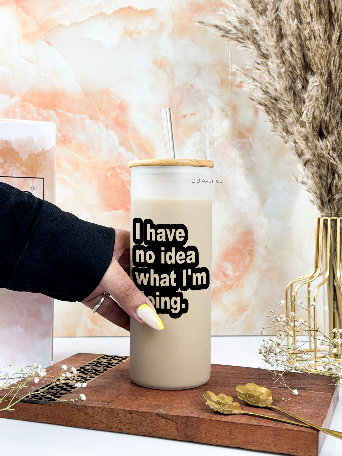 Frosted Grande Sipper 650ml| I Have No Idea Print| 20oz Tall Tumbler with Straw and Lid