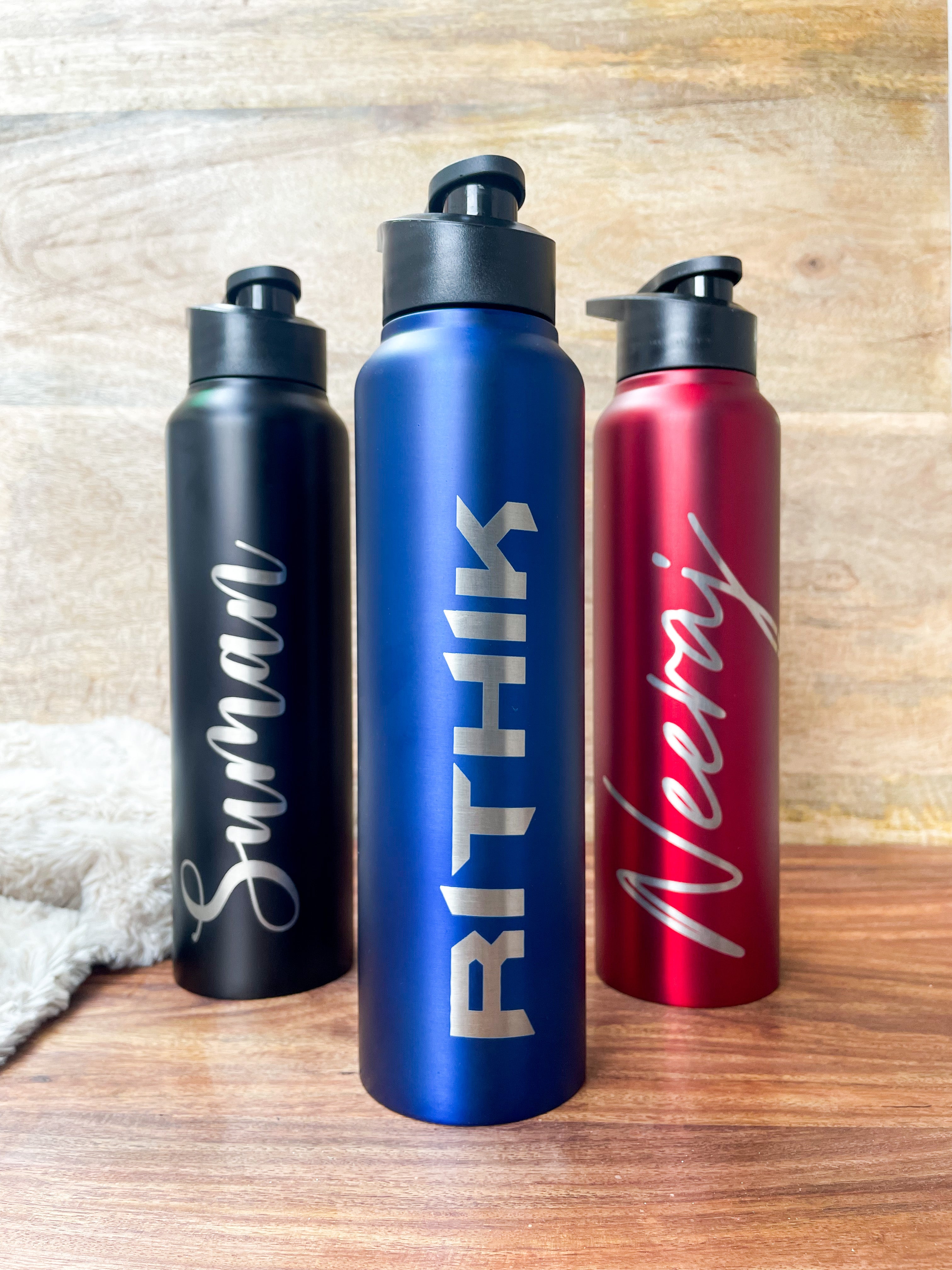 Personalized Stainless Steel, Single Walled Bottles 1000ml