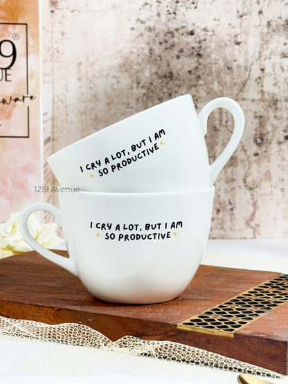 Benji Ceramic Grande Cups |200ml |I Cry a Lot Permanent Print | Premium Benji Ceramic Cups | Winter Special