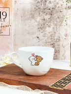 Benji Ceramic Cups |200ml |Milk And Mocha Permanent Print | Premium Ceramic Mugs