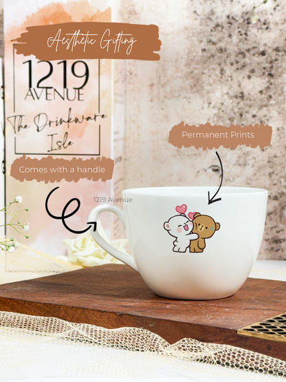 Benji Ceramic Grande Cups |200ml |Milk And Mocha Permanent Print | Premium Benji Ceramic Cups | Winter Special