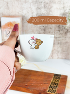 Benji Ceramic Cups |200ml |Milk And Mocha Permanent Print | Premium Ceramic Mugs