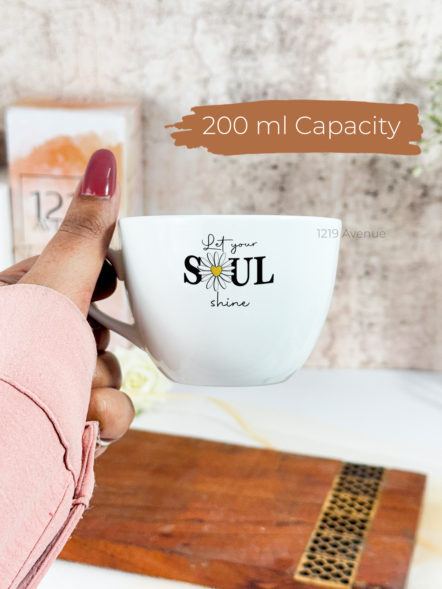 Benji Ceramic Grande Cups |200ml |Let Your Soul Shine Permanent Print | Premium Benji Ceramic Cups | Winter Special