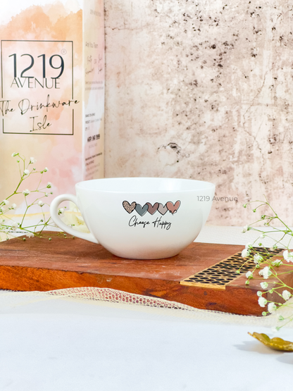 Brawny Ceramic Grande Cups |200ml |Choose Happy Permanent Print | Premium Brawny Ceramic Cups | Winter Special