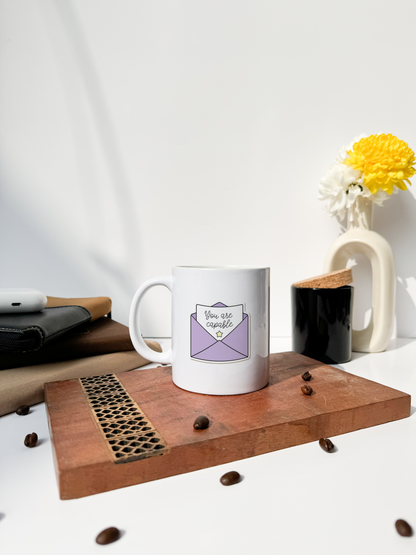 Ceramic Mug 350ml | You Are Capable Print | Pocket Picks Mugs