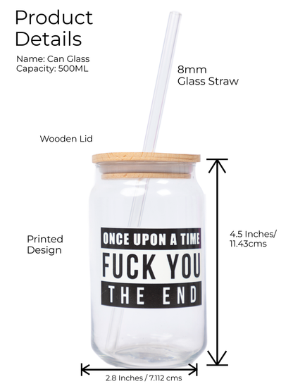 Can Shaped Sipper 500ml| Once Upon A Time Print | 18oz Can Tumbler with lid, straw and coaster.