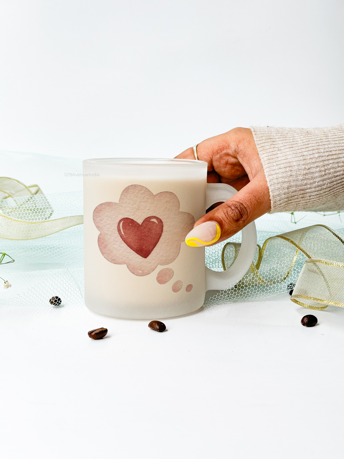 Frosted Mug 350ml | Thinkin bout love Print | Pocket Picks Mugs
