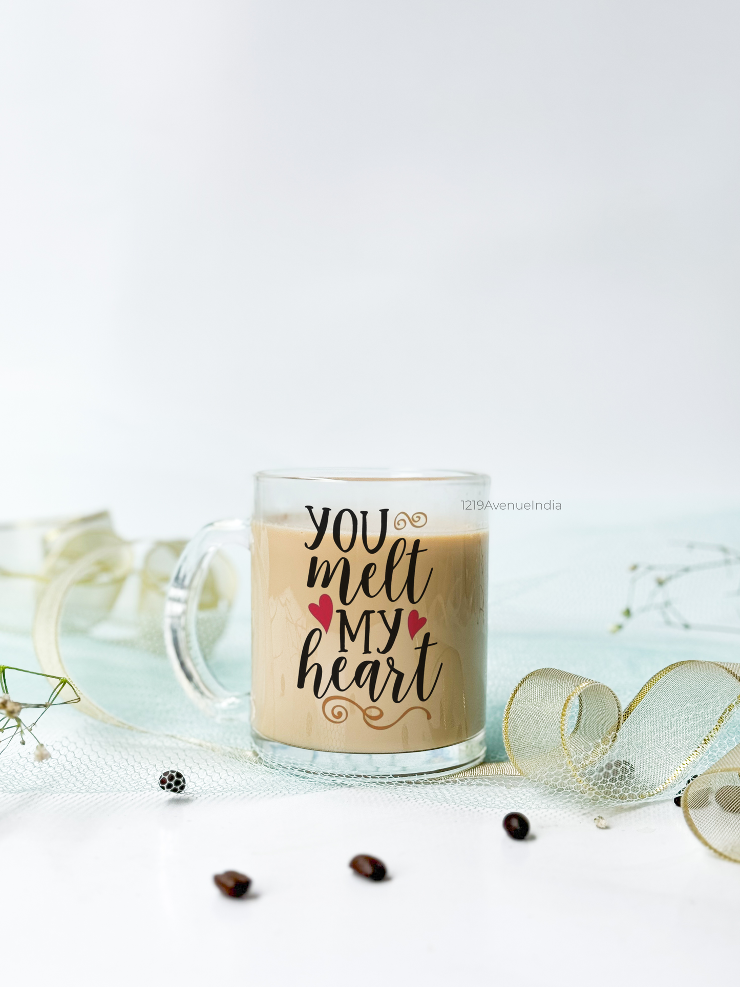 Clear Mug 350ml | Melt My Heart Print | Pocket Picks Mugs | Valentines Day Special