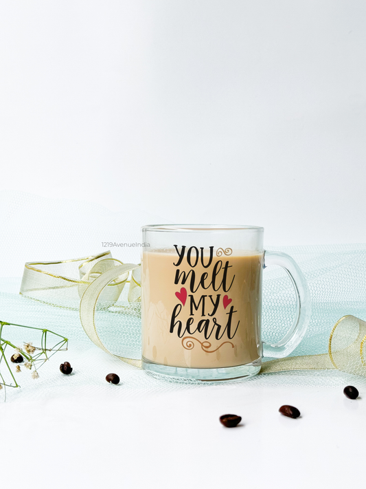 Clear Mug 350ml | Melt My Heart Permanent Print | Pocket Picks Mugs | Heartstrings