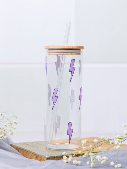 Clear Grande Sipper 650ml| Thunder Print| 22 oz Coffee Tumbler with Straw and Lid