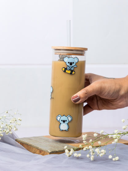 Grande Sipper 650ml| Koala"s Print| 22 oz Coffee Tumbler with Straw and Lid