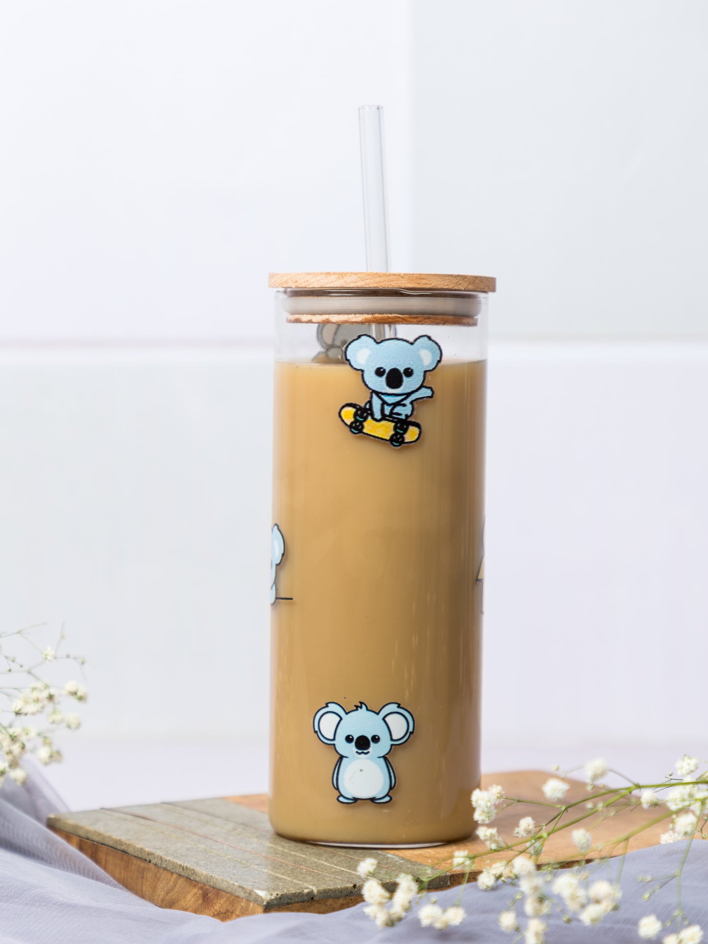 Grande Sipper 650ml| Koala"s Print| 22 oz Coffee Tumbler with Straw and Lid