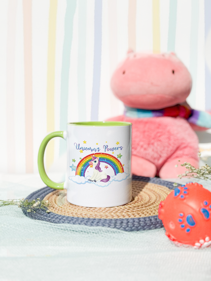 Kids Ceramic Mug 350ml | Unicorn Power Permanent Print | Kids Worthy Mugs