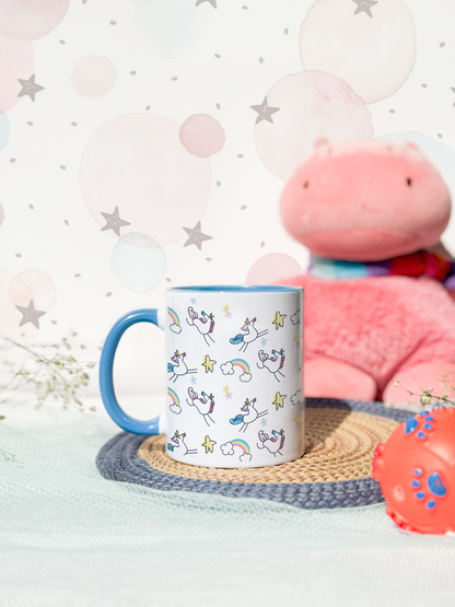 Kids Ceramic Mug 350ml | Unicorn Party Permanent Print | Kids Worthy Mugs