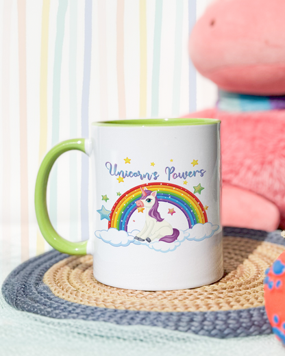 Kids Ceramic Mug 350ml | Unicorn Power Permanent Print | Kids Worthy Mugs