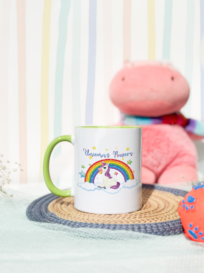 Kids Ceramic Mug 350ml | Unicorn Power Permanent Print | Kids Worthy Mugs