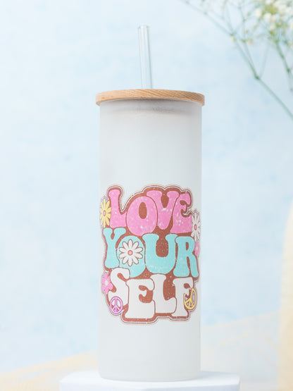 Frosted Grande Sipper 650ml| Love Yourself Print| 20oz Tall Tumbler